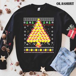 ugly softball ball santa hat tree christmas xmas t-shirt - olashirt