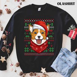 ugly christmas corgi santa costume corgi christmas gift t-shirt - olashirt