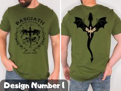 basgiath war college double-side tshirt, fourth wing shirt, fly or die, fourth wing riders quadrant, violet sorrengail,