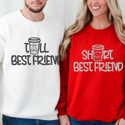 best friend sweatshirts, bestie hoodies, best friend gift, tall short best friend, shirt for best friends, personalized