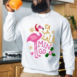 christmas flamingo shirt, womens christmas tee gift for her 1