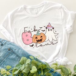 Fabboolous Tee Funny Ghost  Pumpkin Design, Cute Fall Shirt for Women, Perfect Spooky Season Gift