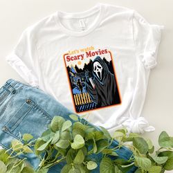 lets watch scary movies t-shirt, movie shirt, scary halloween shirt, retro movies shirt, spooky shirt, funny halloween s