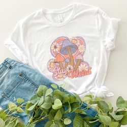 stay weird shirt, vintage mushroom sweatshirt, retro hippie t-shirt, retro floral sweater