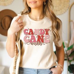 candy cane wishes shirt, christmas wishes shirt, cute holiday shirt, gift for christmas family, christmas party outfit,