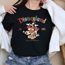 disneyland est 1955 california shirt, disneyland trip shirt, vintage xmas shirt, mickey and friends shirt, gift for, cut