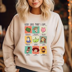 god says that i am sweatshirt, toy story shirt, toy story group shirt, disney family matching shirt, disney trip tee, di