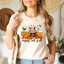 happy fall yall shirt, fall shirts, thanksgiving shirt, cute fall shirt, fall graphic tee, womens fall shirt,  fall tee,