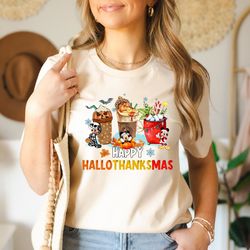 happy fall yall shirt, disney mickey,minnie happy hallothanksmas shirt, cute fall shirt, fall graphic tee, womens fall s