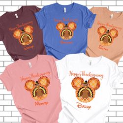 happy thanksgiving mickey shirt, thankful family shirt, disney thanksgiving family shirt, disney autumn shirt, autumn le