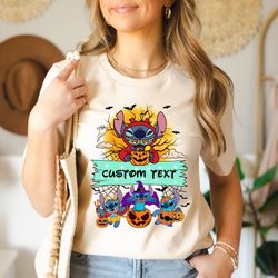 personalized stitch halloween horror characters shirt, cute horror movie halloween characters shirt, stitch horror hallo