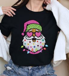 pink santa shirt,hoody,sweatshirt, sunglass santa shirt, santa shirt, trendy christmas sweatshirt, cute christmas sweats