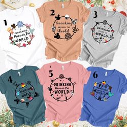 snacking and drinking around the world shirt, disney family trip, drinks and foods, vacay mode, happy mickey world shirt