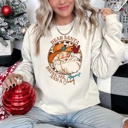 western christmas santa sweatshirt, cowgirl christmas sweater, santa crewneck, christmas gifts, funny christmas santa sh