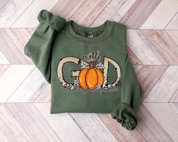 with god all things are possible sweatshirt, god christian shirt, christian fall shirt, fall pumpkin shirt, fall jesus s