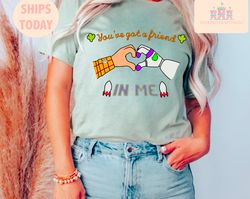 youve got a friend in me shirt, retro vintage toy story shirt, retro checkered disney shirt, disneyland shirt, kid youth