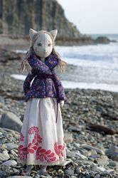 handmade doll cat – dressed up doll kitty –  girls gift