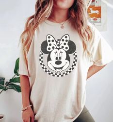 checkered mickey minnie comfort colors shirt, vintage mickey minnie shirt, retro disney couple shirt, disney valentine s