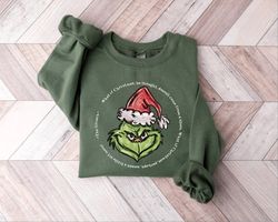 grinch christmas sweatshirt, grinch sweatshirt, christmas sweatshirt, grinch sweatshirt, christmas vibe, shirt for her,