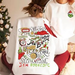 grinch my day im booked christmas sweatshirt, cute christmas, grin sweatshirt, christmas gift idea, winter clothing, fun