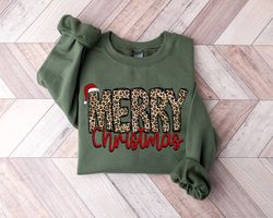 leopard christmas shirt,merry christmas shirt,christmas t-shirt,christmas family shirt,christmas gift,holiday gift,leopa