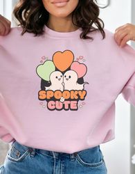spooky cute sweatshirt ghost valentine sweatshirt cute valentine gift valentine sweatshirt valentines day sweatshirt cou