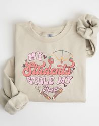 valentine sweater, teacher valentine gift from student, retro valentine sweater, valentine sweatshirt teacher, cute swea
