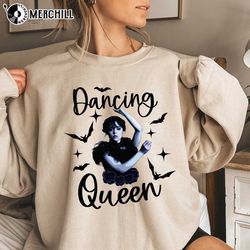 dancing queen wednesday addams shirt gifts for horror movie lovers - happy place for music lovers