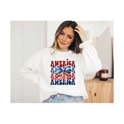 coquette america sweatshirt, summer bbq, red white and blue, america gift hoodie, women's 4th of july, fourth of july cr