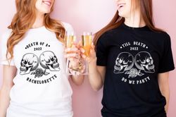 bachelorette party shirts, bridesmaid shirt, bride or die, till death do we party shirt, witchy bride, bachelorette gift