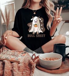 bull sheet halloween sweatshirt, cow western halloween tshirt, bull sheet shirt, halloween pumpkin shirt, western graphi