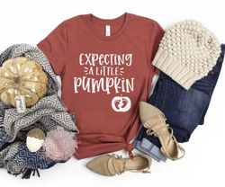 expecting a little pumpkin shirt, halloween shirt, pregnancy announcement shirt, thanksgiving shirt,mommy to be shirt, h