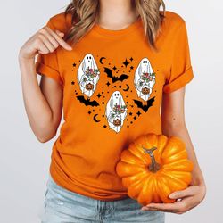 halloween ghost shirt, halloween party shirt, floral ghost shirt, autumn shirt, trick or treat shirt, cute ghost