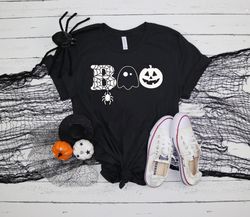 halloween shirt- boo shirt, halloween pumpkin shirt, spider and web shirt, halloween ghost shirt, trick or treat shirt,