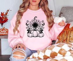 daisy pumpkin sweatshirt, hello fall sweatshirt, fall lover shirt, fall outfit shirt, pumpkin tshirt, fall time, autumn