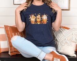 fall coffee shirt, cute fall sweatshirt, coffee lover tee shirt, halloween pumpkin latte drink cup, pumpkin spice