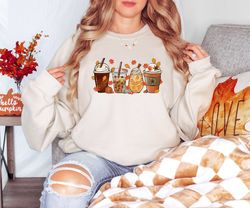 fall coffee sweatshirt for women, vintage thanksgiving sweater, fall crewneck pumpkin spice sweatshirt 1