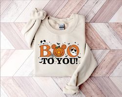 boo to you sweatshirt, halloween pumpkin sweatshirt, halloween ghost sweatshirt, mickey ghost shirt, halloween sweatshir