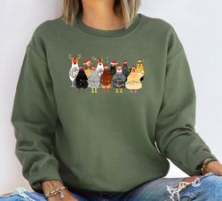 christmas farm animal sweatshirt, christmas chickens sweatshirt, chickens lover sweater, funny holiday sweater, christma
