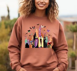 comfort colors disney halloween sweatshirt, disney villains sweatshirt, villains princess castle sweater, halloween cast