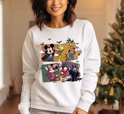 comfort colors disney spooky sweatshirt, mickey and friends halloween sweatshirt, spooky season hoodie, disney halloween