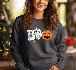 comfort colors halloween boo sweatshirt, boo sweatshirt, boo pumpkin sweater, pumpkin sweater, halloween matching sweats