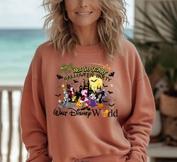 comfort colors mickey and friends halloween party sweatshirt, mickey's not so scary halloween party sweatshirt, disney h