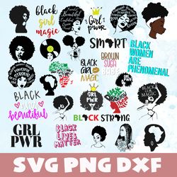 afro svg,png,dxf,afro bundle svg,png,dxf,vinyl cut file, png, ai printable design file