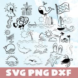 beach summer svg,png,dxf,beach summer logo svg bundle,png,dxf,vinyl cut file, png, ai printable design files