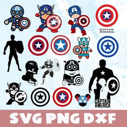 captain america marvel svg,png,dxf,captain america marvel bundle svg,png,dxf,vinyl cut file, png