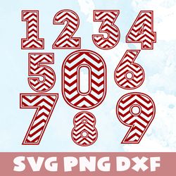 chevron numbers svg,png,dxf,chevron numbers bundle svg,png,dxf,vinyl cut files, png