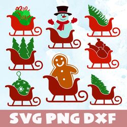 christmas sleighs svg,png,dxf,christmas sleighs bundle svg,png,dxf,vinyl cut file, png
