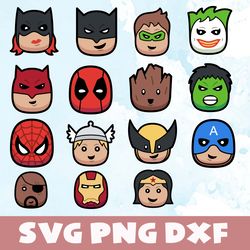 dc marvel faces svg,png,dxf, dc marvel faces bundle svg, png, dxf, vinyl cut file, png