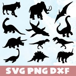 dinosaur silhouette svg,png,dxf, dinosaur silhouette bundle svg, png, dxf, vinyl cut file, png